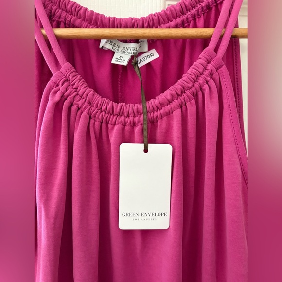 Green Envelope NWT pink sleeveless camo tank halter size XL shirt - Picture 3 of 9